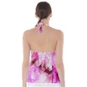 Pink Abstract Lineart Tie Back Tankini Top View2