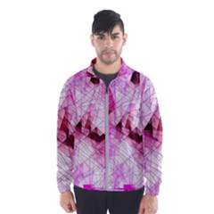 Pink Abstract Lineart Men s Windbreaker