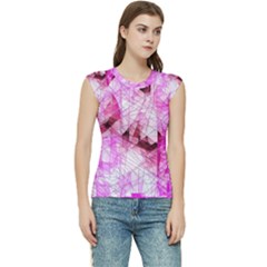 Pink Abstract Lineart Women s Raglan Cap Sleeve T-shirt