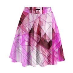 Pink Abstract Lineart High Waist Skirt