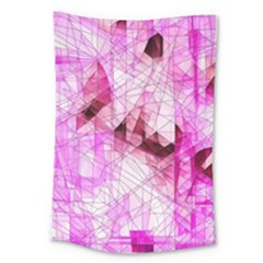 Pink Abstract Lineart Large Tapestry