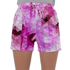 Pink Abstract Lineart Sleepwear Shorts