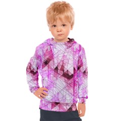 Pink Abstract Lineart Kids  Hooded Pullover