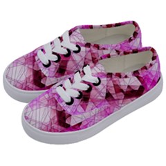 Pink Abstract Lineart Kids  Classic Low Top Sneakers