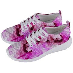 Pink Abstract Lineart Men s Lightweight Sports Shoes