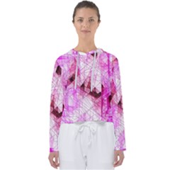 Pink Abstract Lineart Women s Slouchy Sweat