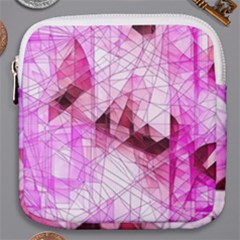 Pink Abstract Lineart Mini Square Pouch