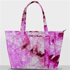 Pink Abstract Lineart Back Pocket Shoulder Bag 