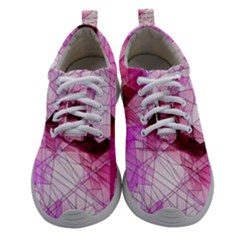 Pink Abstract Lineart Women Athletic Shoes