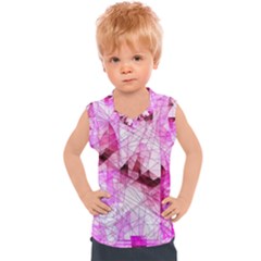 Pink Abstract Lineart Kids  Sport Tank Top