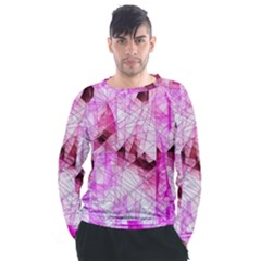 Pink Abstract Lineart Men s Long Sleeve Raglan T-shirt