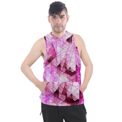 Pink Abstract Lineart Men s Sleeveless Hoodie