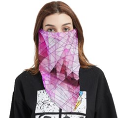 Pink Abstract Lineart Face Covering Bandana (triangle) by Maspions