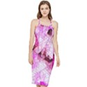 Pink Abstract Lineart Bodycon Cross Back Summer Dress View1