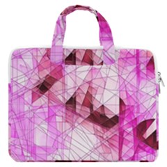 Pink Abstract Lineart Macbook Pro 15  Double Pocket Laptop Bag  by Maspions