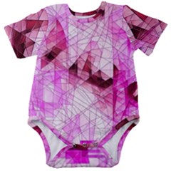 Pink Abstract Lineart Baby Short Sleeve Bodysuit by Maspions