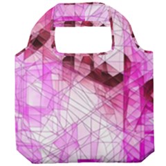 Pink Abstract Lineart Foldable Grocery Recycle Bag by Maspions