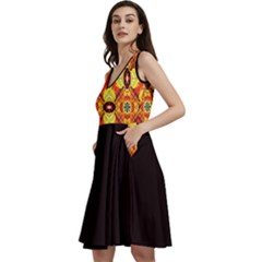 Cameringo 20240807 172321 Sleeveless V-neck Skater Dress With Pockets