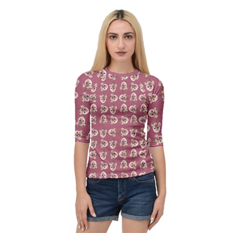 Whimsy Chickens Pattern Quarter Sleeve Raglan T-shirt by dflcprintsclothing