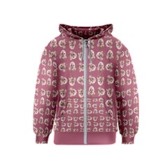 Whimsy Chickens Pattern Kids  Zipper Hoodie