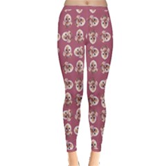 Whimsy Chickens Pattern Inside Out Leggings by dflcprintsclothing