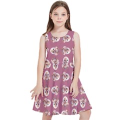 Whimsy Chickens Pattern Kids  Skater Dress by dflcprintsclothing