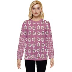 Whimsy Chickens Pattern Hidden Pocket Sweatshirt