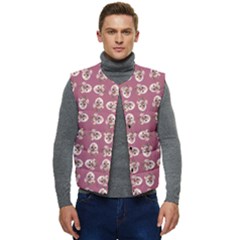 Whimsy Chickens Pattern Men s Button Up Puffer Vest	