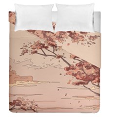 Pastel Nature , Art, Blue, Cute, Nature, Pink Duvet Cover Double Side (queen Size) by kyorashop23