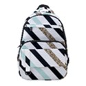 Pattern, Black, Blue, Gold, Lines, Stripes Carry-on Travel Backpack View1