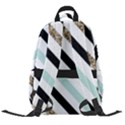 Pattern, Black, Blue, Gold, Lines, Stripes Carry-on Travel Backpack View2