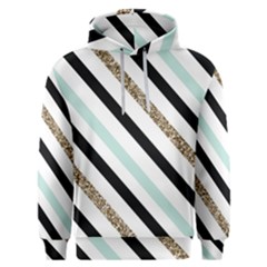 Pattern, Blue, Gold, Lines, Stripes Men s Overhead Hoodie