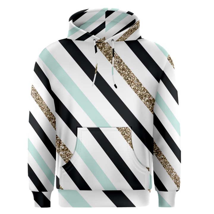 Pattern, Blue, Gold, Lines, Stripes Men s Core Hoodie