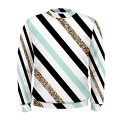 Pattern, Blue, Gold, Lines, Stripes Men s Sweatshirt