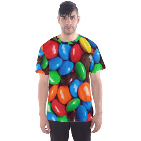 Colorful Candy Background, Close-up Men s Sport Mesh T-shirt by kyorashop23