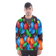 Colorful Candy Background, Close-up Men s Hooded Windbreaker