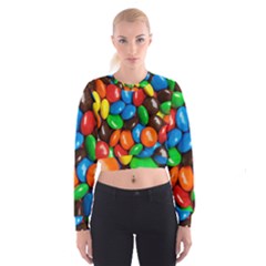 Colorful Candy Background, Close-up Cropped Sweatshirt