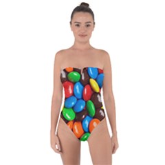 Colorful Candy Background, Close-up Tie Back One Piece Swimsuit by kyorashop23