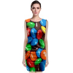 Colorful Candy Background, Close-up Sleeveless Velvet Midi Dress