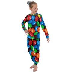 Colorful Candy Background, Close-up Kids  Long Sleeve Set 