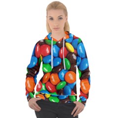 Colorful Candy Background, Close-up Women s Overhead Hoodie