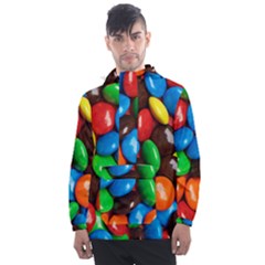 Colorful Candy Background, Close-up Men s Front Pocket Pullover Windbreaker