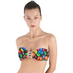 Colorful Candy Background, Close-up Twist Bandeau Bikini Top by kyorashop23