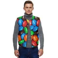 Colorful Candy Background, Close-up Men s Button Up Puffer Vest	