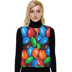 Colorful Candy Background, Close-up Women s Button Up Puffer Vest