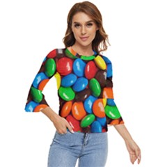 Colorful Candy Background, Close-up Bell Sleeve Top