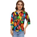 Colorful Candy Background, Close-up Women s Quarter Sleeve Pocket Shirt View1