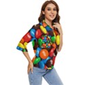 Colorful Candy Background, Close-up Women s Quarter Sleeve Pocket Shirt View2