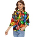 Colorful Candy Background, Close-up Women s Quarter Sleeve Pocket Shirt View3