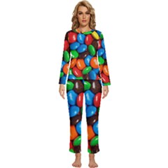 Colorful Candy Background, Close-up Womens  Long Sleeve Lightweight Pajamas Set